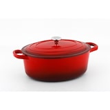thumbnail of METRO PROFESSIONAL Kasserolle oval / Cocotte, Gusseisen / Edelstahl, 27.9  x 44 x 18.7 cm, emailliert, mit Deckel, 8 L, rot