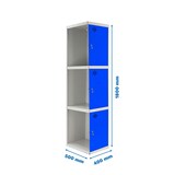 thumbnail of Spind AMEGO | HxBxT 180x40x50cm | 3 Abteile | Anbaumodul | Grau-Blau