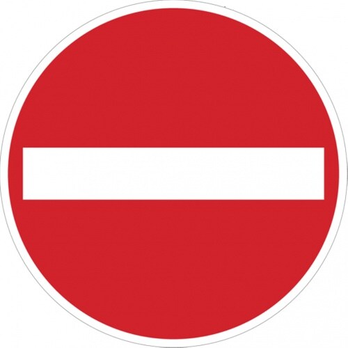 Dreifke® Aufkleber | Verkehrszeichen - Verbot der Einfahrt, Zeichen 267 - 420 mm Folie selbstklebend