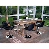thumbnail of Lot de 2 chaises de salle à manger HWC-A60, chaise pivotante, chrome ~ similicuir noir