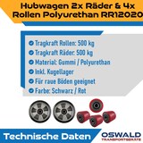 thumbnail of Hubwagen Räder & Rollen Satz Gummi/Polyurethan Tandem 2 Räder 4 Rollen
