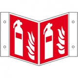thumbnail of Schild I Nasenschild Brandschutzzeichen Feuerlöscher, Aluminium, 200x200mm, ASR A1.3, DIN EN ISO 7010 F001