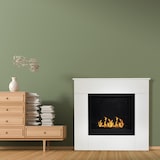 thumbnail of Bodenstehender Bioethanol-Kamin aus weißem Holz, hergestellt in Italien, Michelangelo, 96 x 36 x 90 h