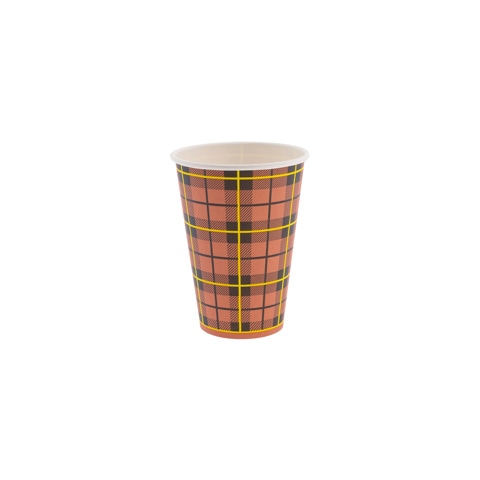 Premium Quality, Koffiebekers maximaal 5% 180 ml (7,5 oz), karton Ø 7,03 x 9,2 cm wit  "Scotty rood"