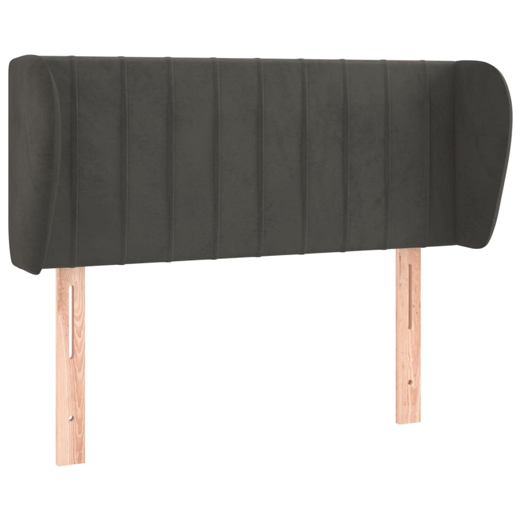 vidaXL Kopfteil mit Ohren Dunkelgrau 93x23x78/88 cm Samt