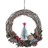 thumbnail of Guirlanda de Natal em rattan | Ø30 x 8cm | Guirlandas decoração de natal | Árvore de natal em guirlanda | Vermelho