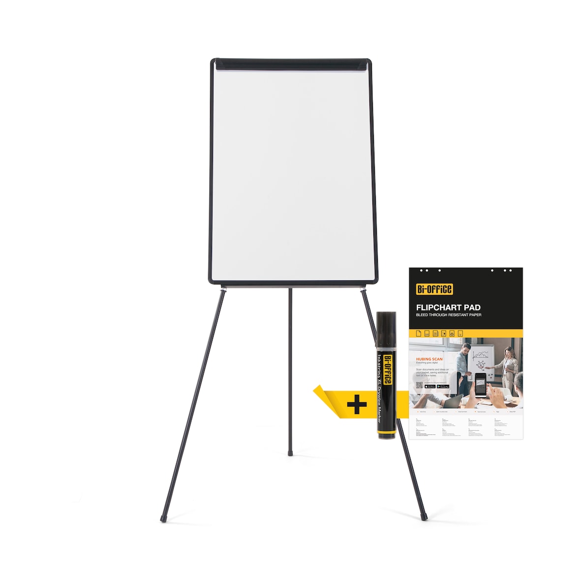 Bi-Office magnetisches Dreibein Flipchart, 70 x 100 cm