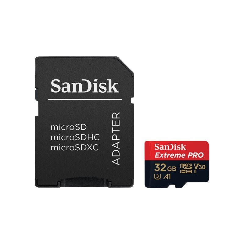 SanDisk Extreme Pro Flash-Speicherkarte microSDXC-an-SD-Adapter inbegriffen 32 GB A1 / Video Class V30 / UHS-I U3 667x microSDHC
