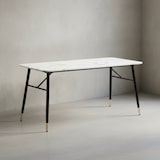 thumbnail of Esszimmertisch 140x80x76 cm Esstisch Weiß in Marmor-Optik Modern, Küchentisch Klein, Speisetisch Rechteckig, Tisch Esszimmer mit