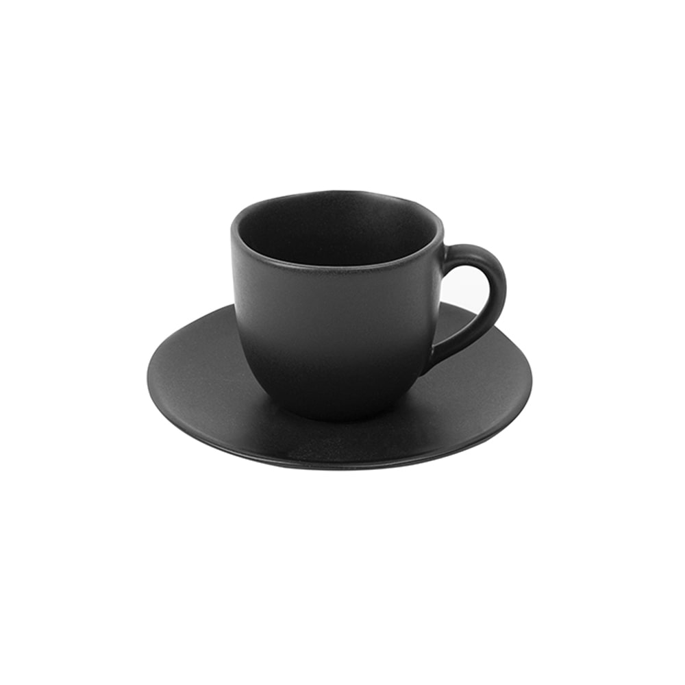 Avet Conjunto de 6 chávenas de café com pires, HMBLACK-MAT-41.