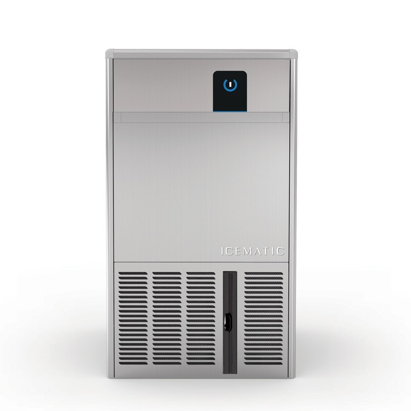Machine à Glaçons Creux Connectée avec Réserve 25 kg - Icematic - Gris Clair - l40- L- P54.5- h69- Acier Inoxydable