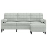 thumbnail of vidaXL 3-Sitzer-Sofa mit Hocker Hellgrau 180 cm Samt