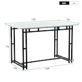 thumbnail of Merax 120cm Esstisch mit 4 Stühlen Set Esszimmer Sitzgruppe, Metallbeine,Essgruppe, (5-tlg), Leinen, grau