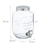 thumbnail of Relaxdays Getränkespender im 2er Set, Limobehälter 4L, Zapfhahn und Deckel, Wasserspender, Glas & Edelstahl, transparent