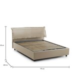 thumbnail of Dmora Letto matrimoniale Clio, Letto contenitore sfoderabile con testiera e giroletto contenitore imbottiti, adatto per materasso 160x190 cm, Beige