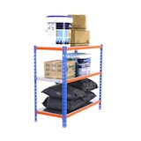 thumbnail of SimonRack Metallregal, 900x800x400 mm, 3 Ebenen, Metallboden, 180 kg Biegepunkt, Blau/Orange/Verzinkt - Simonclick