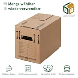 thumbnail of 10 x Bücherkarton Profi 40 kg Traglast stabiler Umzugskarton Bücherkiste Umzug 2-wellige Movebox BB-Verpackungen