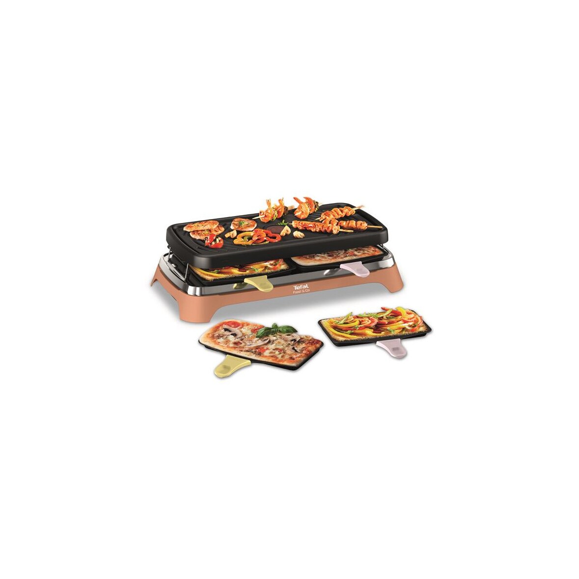 Raclette / Gril / Plancha 8 Personnes - Food & Co - Re651jf0 Usage Non Intensif Tefal