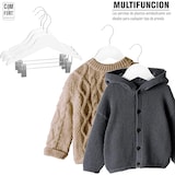 thumbnail of Percha Madera Cadete con Pinzas| Percha Infantil | Color Blanco| Percha Madera de Arce | con Muescas Antideslizantes | 30 x 1.2 x 22 cm | Pack 12