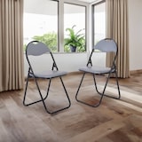 thumbnail of Klappstuhl 6er-Set, klappbarer Gästestuhl, gepolstert, leicht und bequem, Belastbarkeit 100 kg, Grau/Schwarz, Raburg Paul