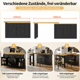 thumbnail of Bartische MDF Schwarz 120-200x40x76 cm ausziehbar mit Schublade, Türfach und herausziehbarem Bereich