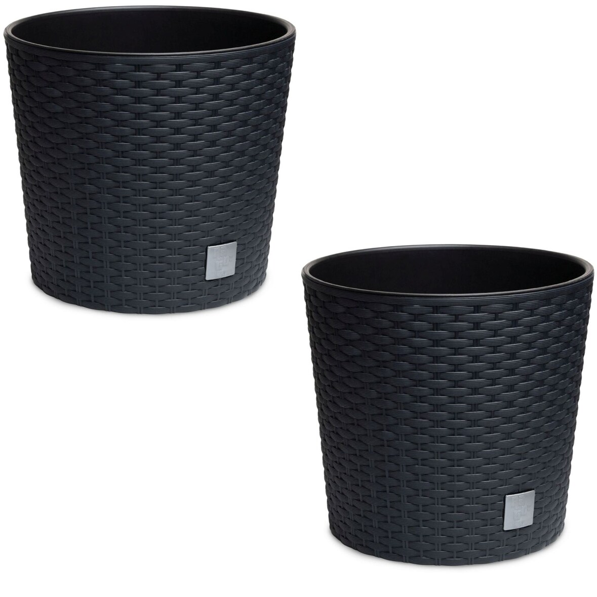 2 x Blumentopf Blumenkübel Pflanzentopf Pflanzkübel Blumenkübel Rattan groß 2 x Ø 25 cm