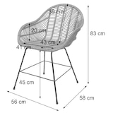 thumbnail of Eetkamerstoel HWC-M28, Keukenstoel Rieten Stoel Rotan Stoel, Kubu Rotan Metaal