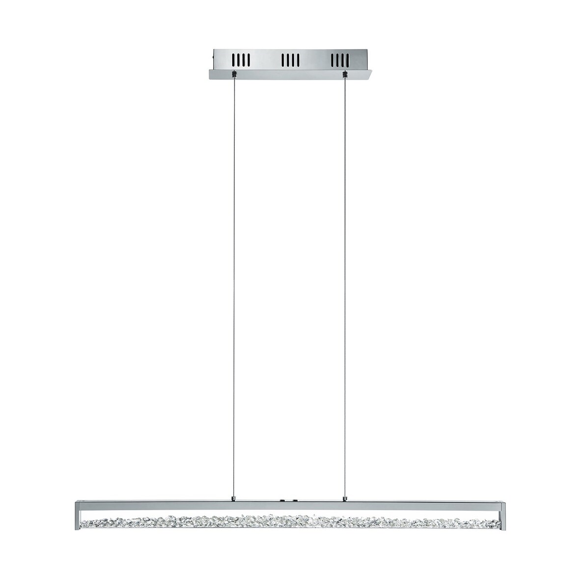 Lampadario A Sospensione Moderno Cardito 1 Alluminio Cromo Vetro 6 Luci Led 6W