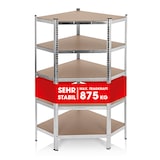 thumbnail of EASYmaxx Schwerlast-Eckregal mit 5 belastbaren Holzböden 40x90x180cm silber/holzfarben