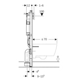 thumbnail of Geberit - Duofix - Wand-WC-Element Sigma 112 cm | UP-Spülkasten 12 cm für Trockenbau