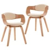 thumbnail of Chaises à manger lot de 2 bois courbé et similicuir Modèle Fervane
