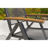 thumbnail of Merxx Itanos Set 13tlg., 6 Klappsessel, 6 Auflegepolster, 1 Tisch 150(200) x 90 cm, Aluminium