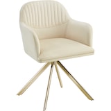 thumbnail of tectake Lona fluwelen draaistoel met dikke vulling - 6-delige set creme/goud