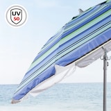 thumbnail of Aktive Sombrilla playa antiviento 210 cm rayas azules con pared y mesa