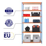 thumbnail of PROREGAL Schwerlastregal Giant Muli | HxBxT 250x120x40cm | Fachlast 200kg | Blau-Orange | Stecksystem Lagerregal Regalsystem Steckregal