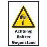 thumbnail of Achtung Spitzer Gegenstand A4 (210x297mm) Schild