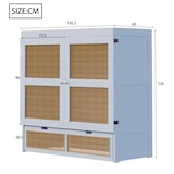 thumbnail of Schrankbett 140x200 cm mit Stauraum – platzsparendes Klappbett im modernen Rattan-Design, grau, ideal für kleine Räume