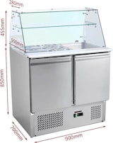 thumbnail of Saladette - 0,90 x 0,70 m - mit 2 Türen - eckigem Glasaufsatz - IDEAL