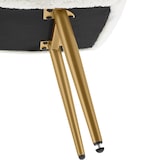 thumbnail of tectake Fauteuil Hygge rembourré, ergonomique, charge maximale 150 kg - Avec tabouret, Bouclé crème/or - 405597