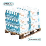 thumbnail of Toilettenpapierrollen, 3-lagig, 2112 Rollen, 528.000 Blatt gesamt, 250 Blatt je Rolle, 100% Zellstoff, CIL- les Tissue, Series D