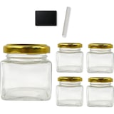 thumbnail of 5 frascos quadrados de vidro para especiarias de 80 ml com tampa + 5 ardósias + giz - Frascos de arrumação para cozinha