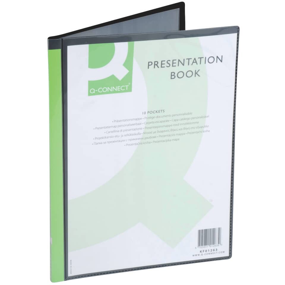 Sichtmappe Panorama, 10 Hüllen, schwarz Q-CONNECT KF01263