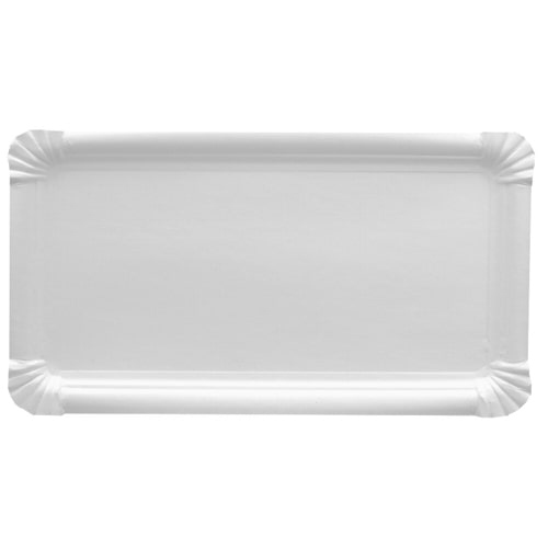 ABC Pak 250 Teller, Pappe [ff] eckig 18 cm x 33 cm weiss (95624, 250 Stück)