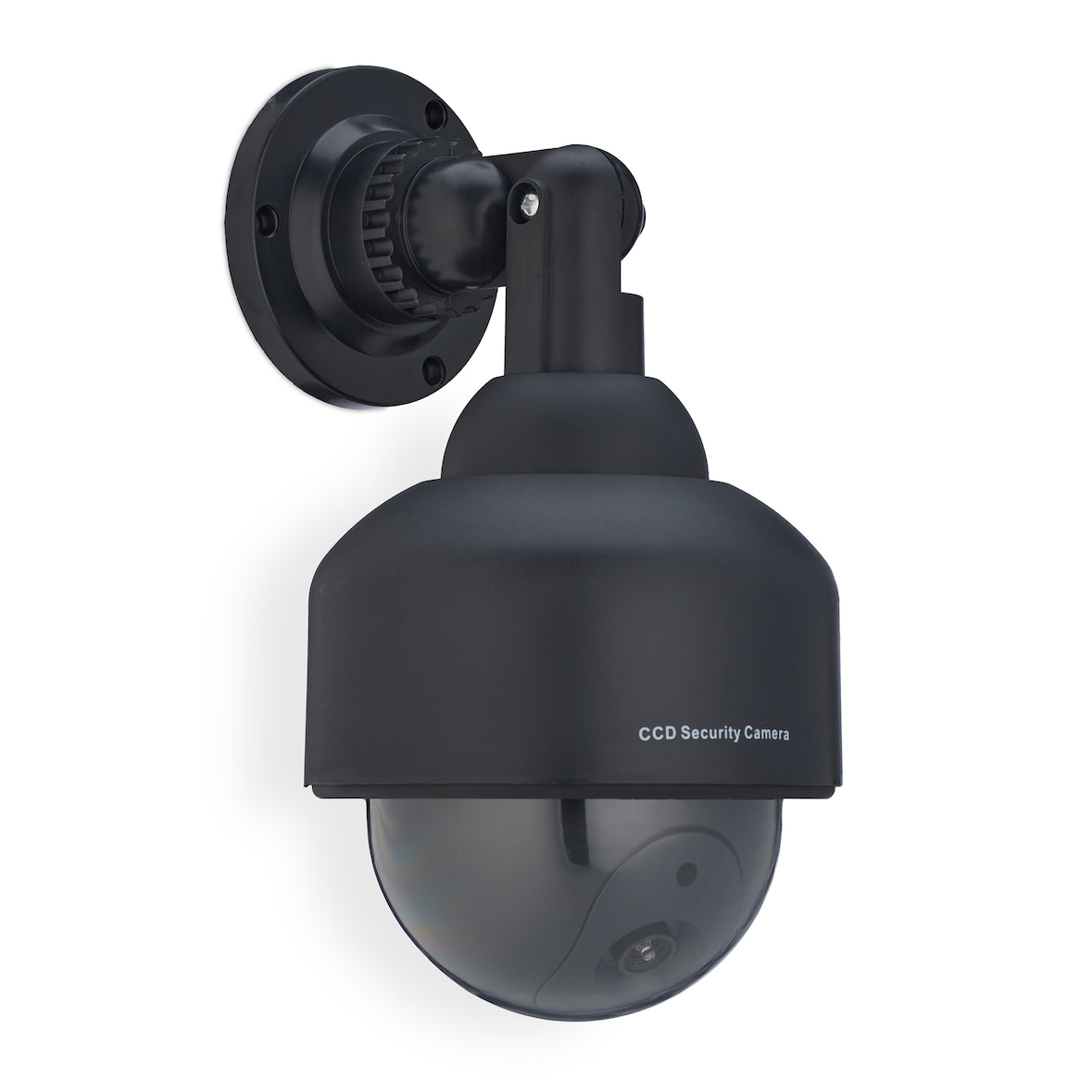 Relaxdays Kamera Dummy, blinkend, Innen- & Außenbereich, Einbrecher Abschreckung, Überwachungskamera Attrappe, schwarz