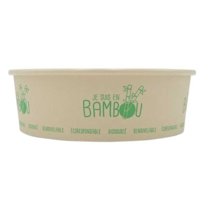 Fourniresto bol à Salade en Bambou - 480 ml - Lot de 50