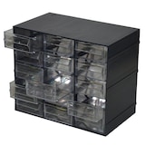 thumbnail of Aufbewahrungseinheit aus Kunststoff L 228 x B 140 x H 190 mm mit 15 transparenten Schubladen