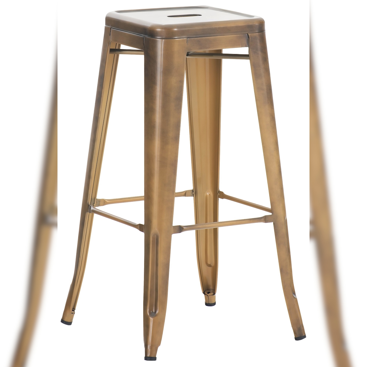 DELUKE Barhocker DOLAN - Metall Gold 43x43x76 cm | Barstuhl Tresenhocker Tresenstuhl Kneipenhocker Kneipenstuhl