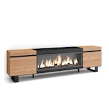 thumbnail of Wohnzimmer-TV-Schrank, Viel Stauraum, 210, Für TV-Geräte bis 80“, XXL-Elektrokamin, Industriedesign, Moderner Stil, Eiche und Schwarz _ 413_22