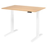 thumbnail of bümö elektrisch höhenverstellbarer Schreibtisch 120x80 cm in Eiche, Gestell weiß - Sitz & Stehschreibtisch mit Memoryfunktion, elektrischer Stehtisch