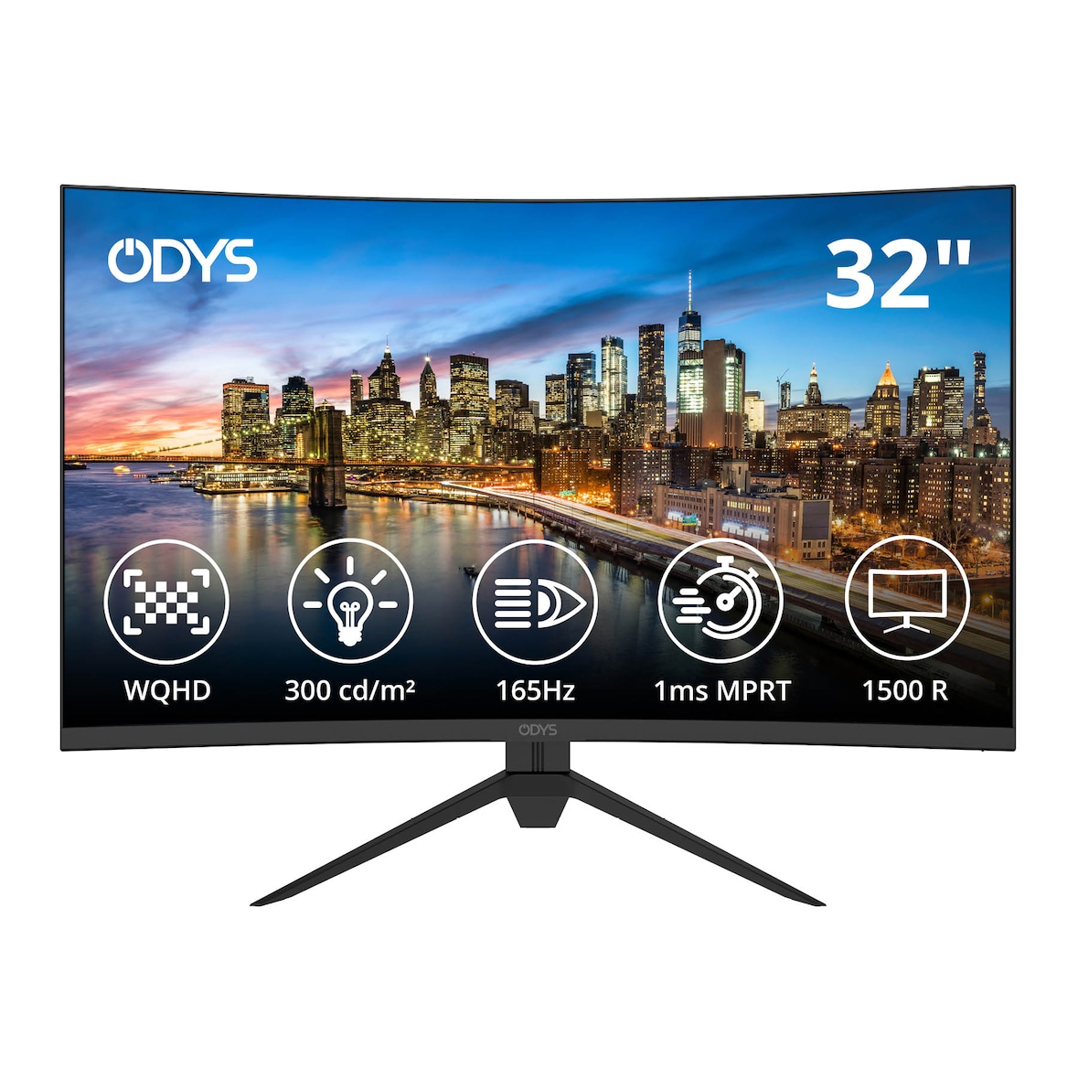 ODYS XP32 Curved Monitor 32" (80cm), 2.560 x 1.440 px (WQHD), 165 Hz, 1 ms, 120% sRGB